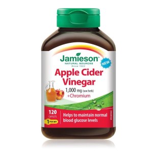 Jamieson Apple Cider Vinegar 1,000 mg + Chromium Caplets 120 caples