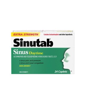 SINUTAB Extra Strength Sinus Caplets, Daytime, 24ct 24 Caplets