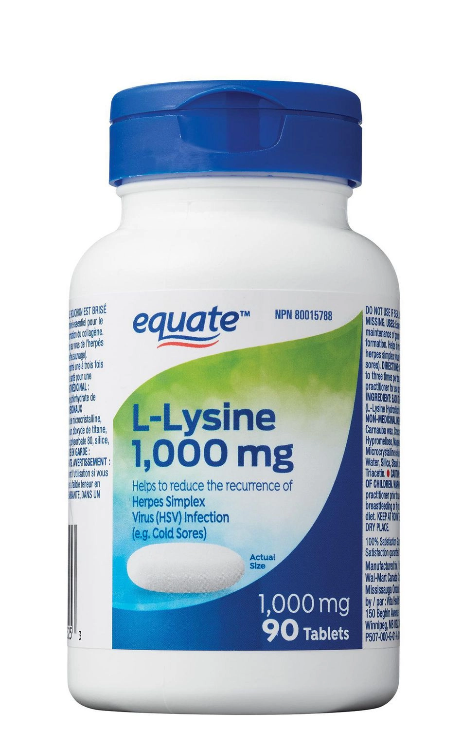 Equate L-Lysine 1000 mg Tablets 90 Tablets