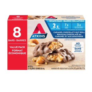 Atkins Caramel Chocolaty Nut Roll Snack Bars - Value Pack 352 g