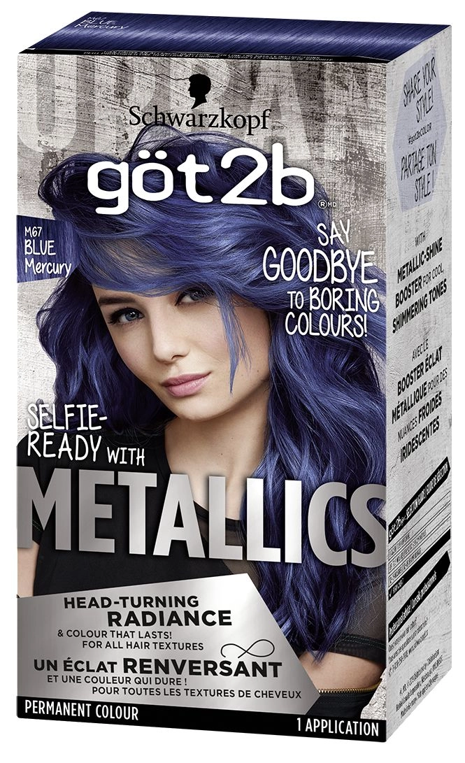 Got2b Metallic Permanent Hair Color M67 Blue Mercury