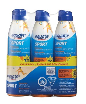 Equate Sport SPF 30 Continuous Spray Sunscreen 177 mL