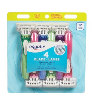 Equate 4 Blade Disposable Razors for Women, Value Pack