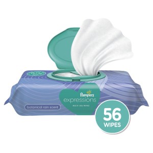 Pampers Baby Wipes Expressions Botanical Rain Scent 1X Pop-Top Packs 56 Count