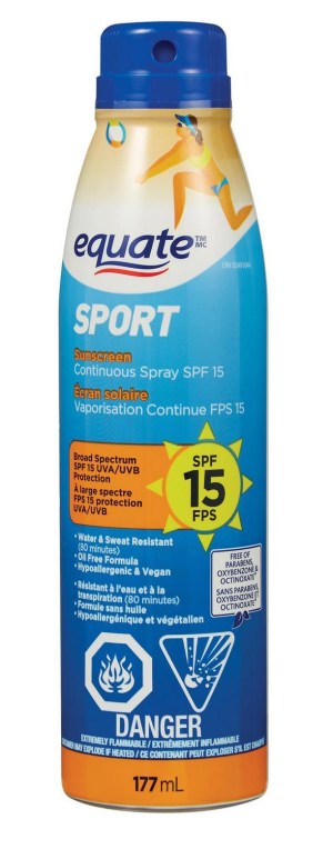 Equate Sport SPF 15 Continuous Spray Sunscreen 177mL