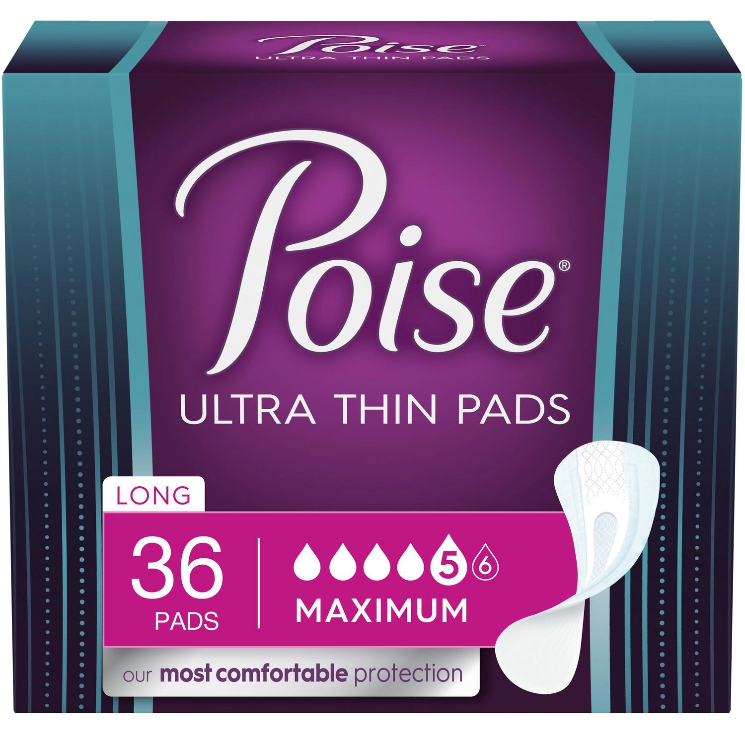 Poise Ultra Thin Incontinence Pads, Maximum Absorbency