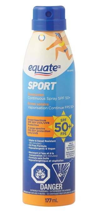 Equate Sport SPF 50+ Continuous Spray Sunscreen 177 mL