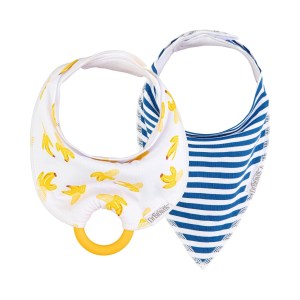 Dr. Brown's Bandana Bibs 2 Pack Yellow Bananas and Stripes