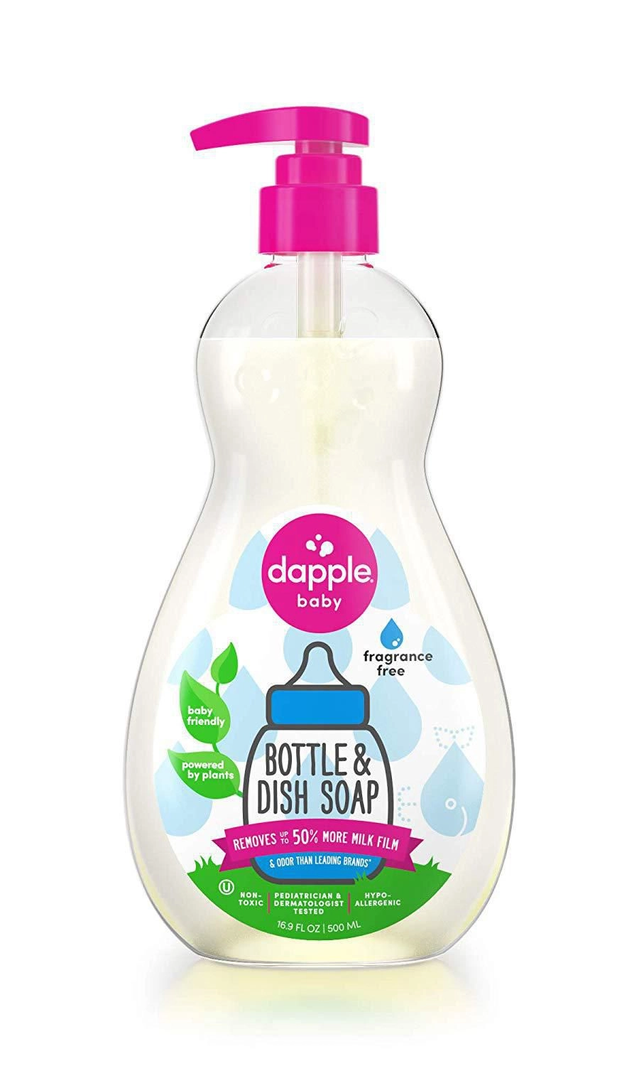 Dapple Bottle & Dish Soap, Fragrance Free 500 ML