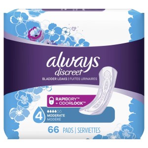 Always Discreet Incontinence and Postpartum Pads, Moderate Absorbency, Regular Length
