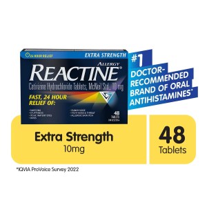 Reactine Extra Strength Antihistamine Tablets - 48 Count 10 mg