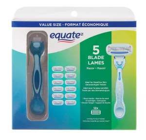 Equate 5 Blade Razor for Women, Sensitive Skin, Value Pack