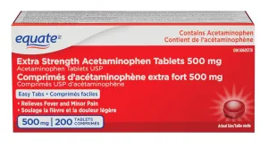 Extra Strength Acetaminophen Tablets 500 mg 200 TABLETS