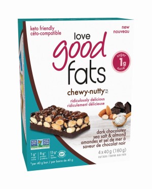 Love Good Fats Chewy Nutty Dark Chocolatey Sea Salt & Almond 160g