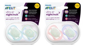 Philips Avent Ultra Air Nighttime Pacifier 0-6m, Mixed Case, 2 Pack, SCF376/10