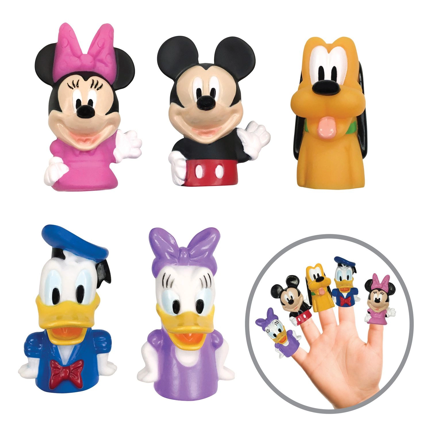 Disney Mickey Mouse & Friends Bath Finger Puppets, 5 Pack