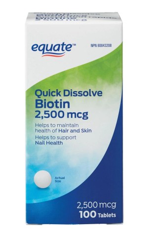 Equate Quick Dissolve Biotin 2,500mcg 100 Tablets