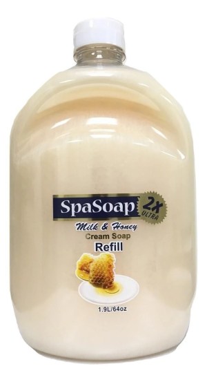 SpaSoap Ultra 2X Milk and Honey Cream Soap Refill 1.9L