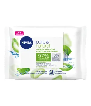 NIVEA Biodegradable Pure & Natural Cleansing Wipes 25 L