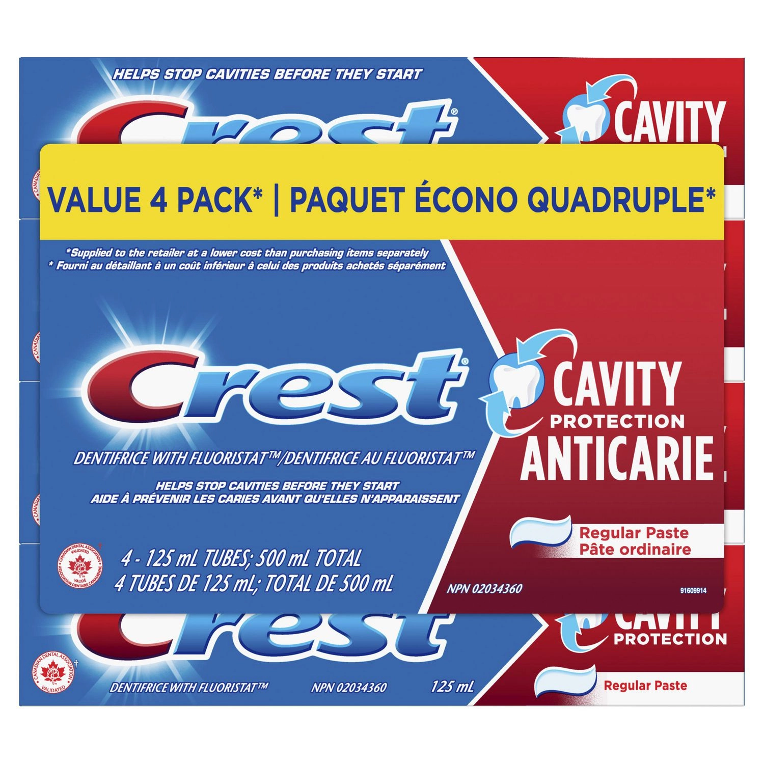 Crest Cavity Protection Toothpaste 4×125 ML - CTC Health