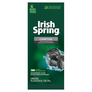 Irish Spring Charcoal Bar Soap, 6 Bars, 540g 540 g