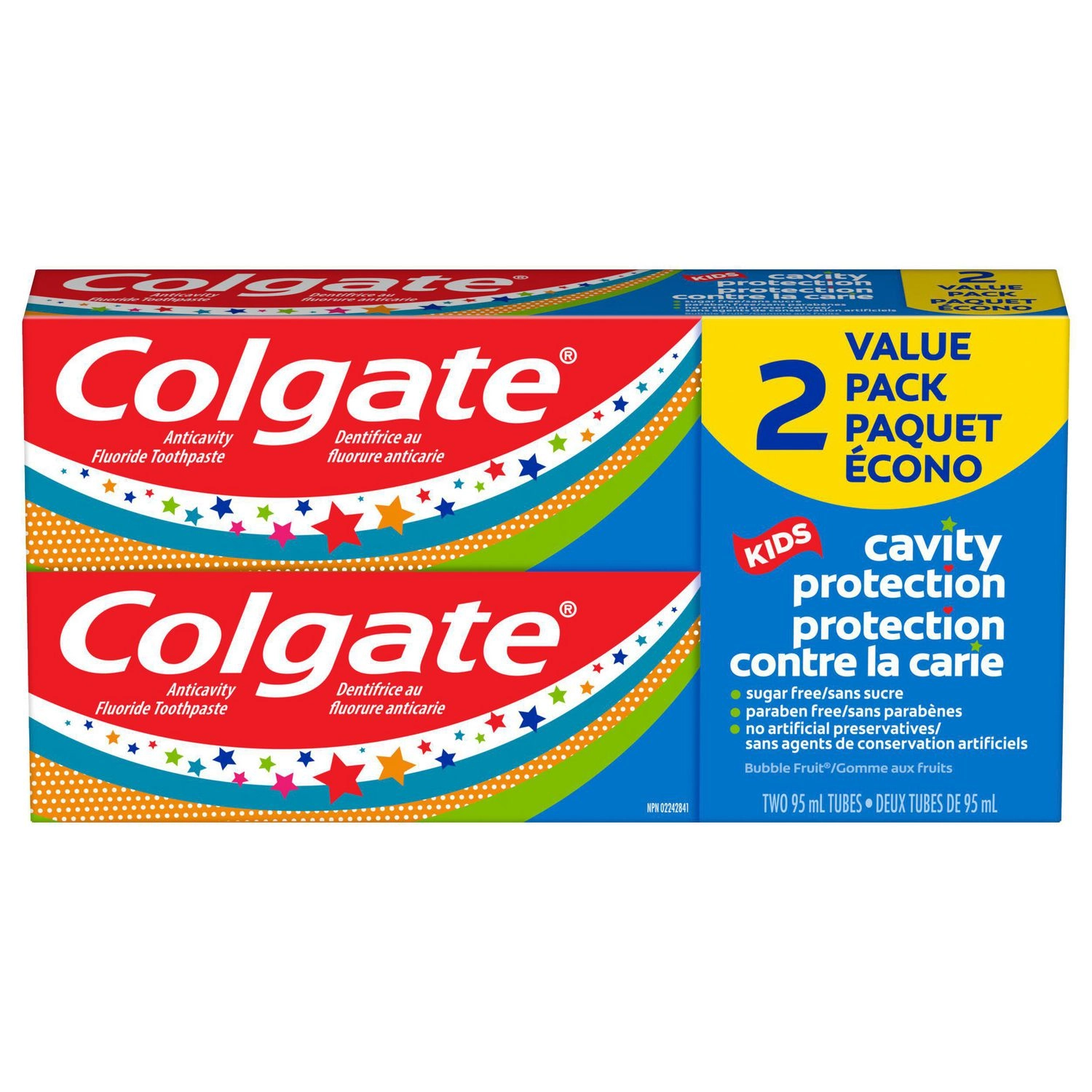 Colgate Kids Toothpaste Cavity Protection, Bubble Fruit, 95ml (2 Pack) 95 mL