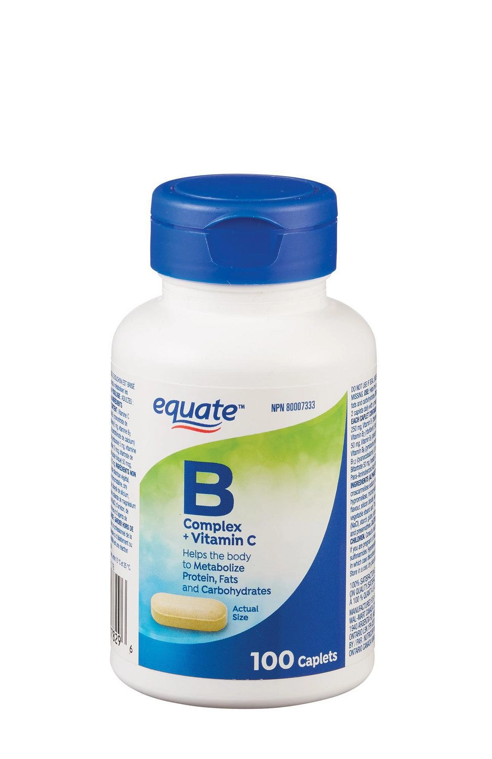 Equate B Complex + Vitamin C Caplets 100 Caplets - CTC Health