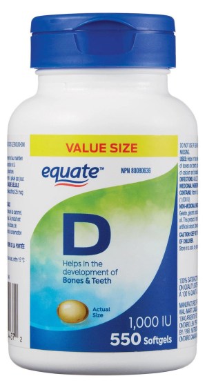 Equate Vitamin D 1000IU Softgels - 550 Count 550 Softgels