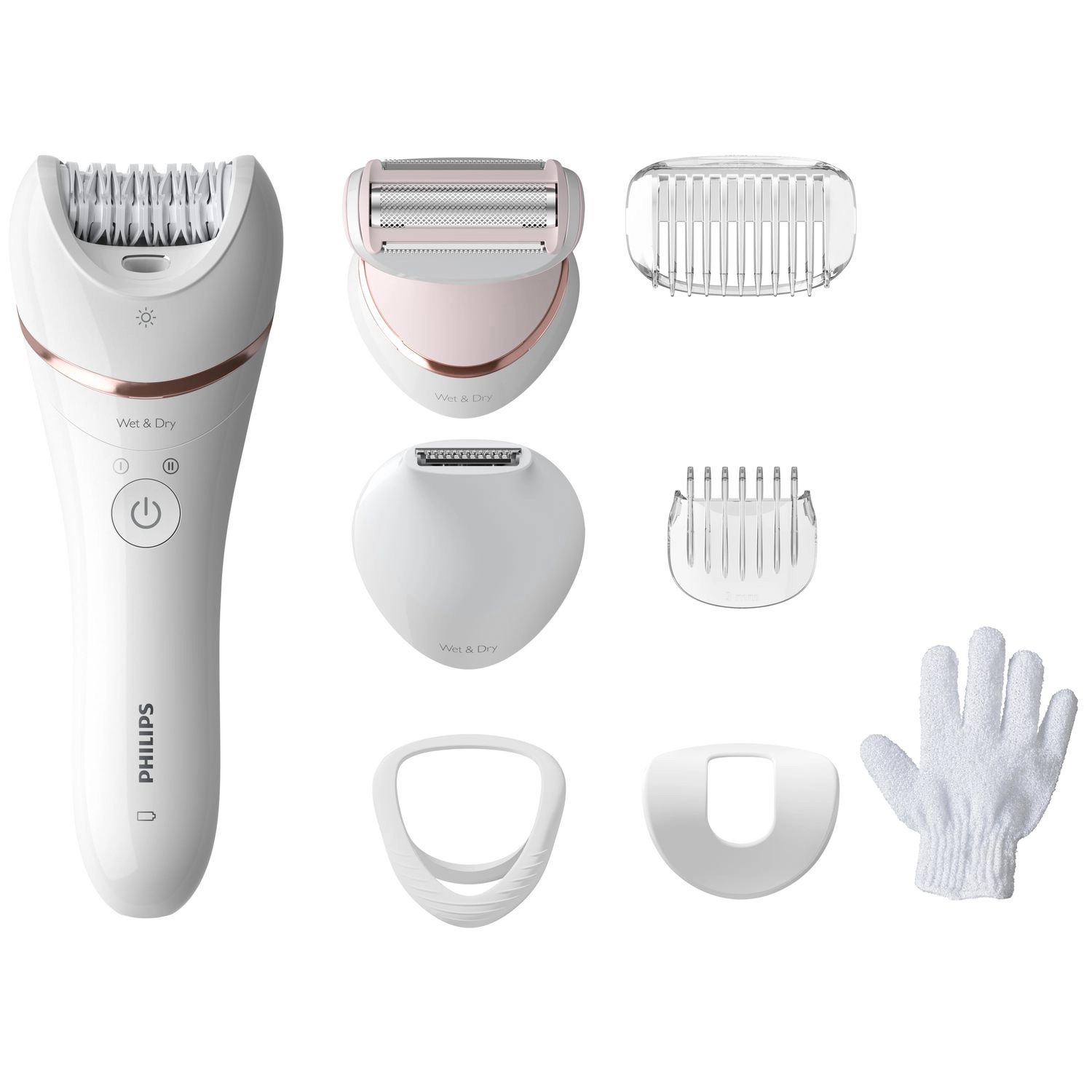 Philips Epilator Series 8000 Wet & Dry Epilator, 8 Accessories, BRE720/14