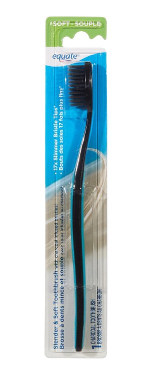 Equate Soft and Slender Toothbrush with Charcoal Infused Bristles