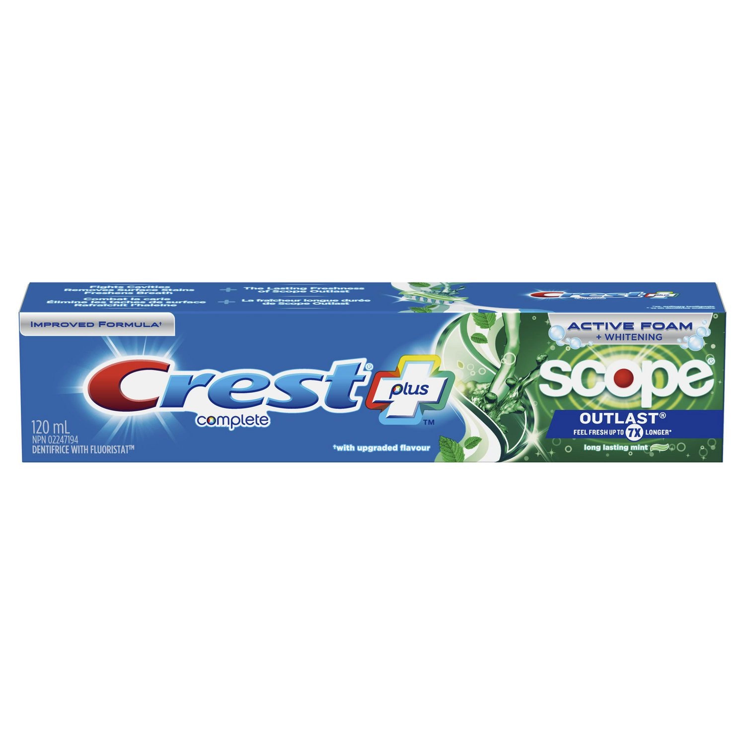 Crest Complete Whitening Plus Scope Outlast Toothpaste 120 mL