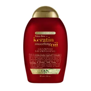 OGX Frizz-Free + Keratin Smoothing Oil Shampoo, 5 in 1 385 ml