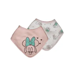 Disney Minnie Mouse Organic Cotton Bandana Bib 2 Pack - Baby Girl