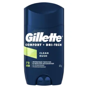 Gillette Comfort + Dri-Tech 72 HR Clean Rush Antiperspirant Deodorant 68 g
