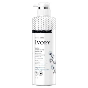 Ivory Gentle Moisturizing Body Wash for Dry, Sensitive Skin, Hint of Cotton Scent 530 mL