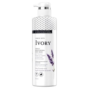Ivory Gentle Moisturizing Body Wash for Dry, Sensitive Skin, Hint of Lavender Scent 530 mL
