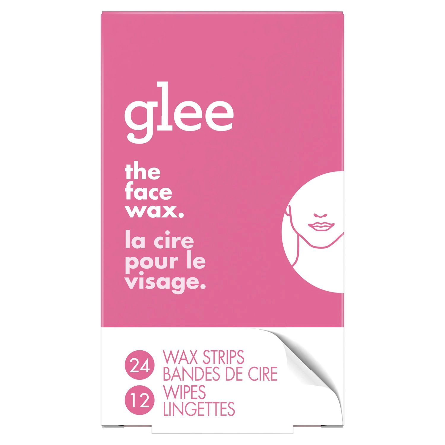Glee Face Wax Hair Removal Strips, 24ct