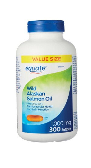 Equate Wild Alaskan Salmon Oil 1000mg VALUE SIZE 300 Softgels
