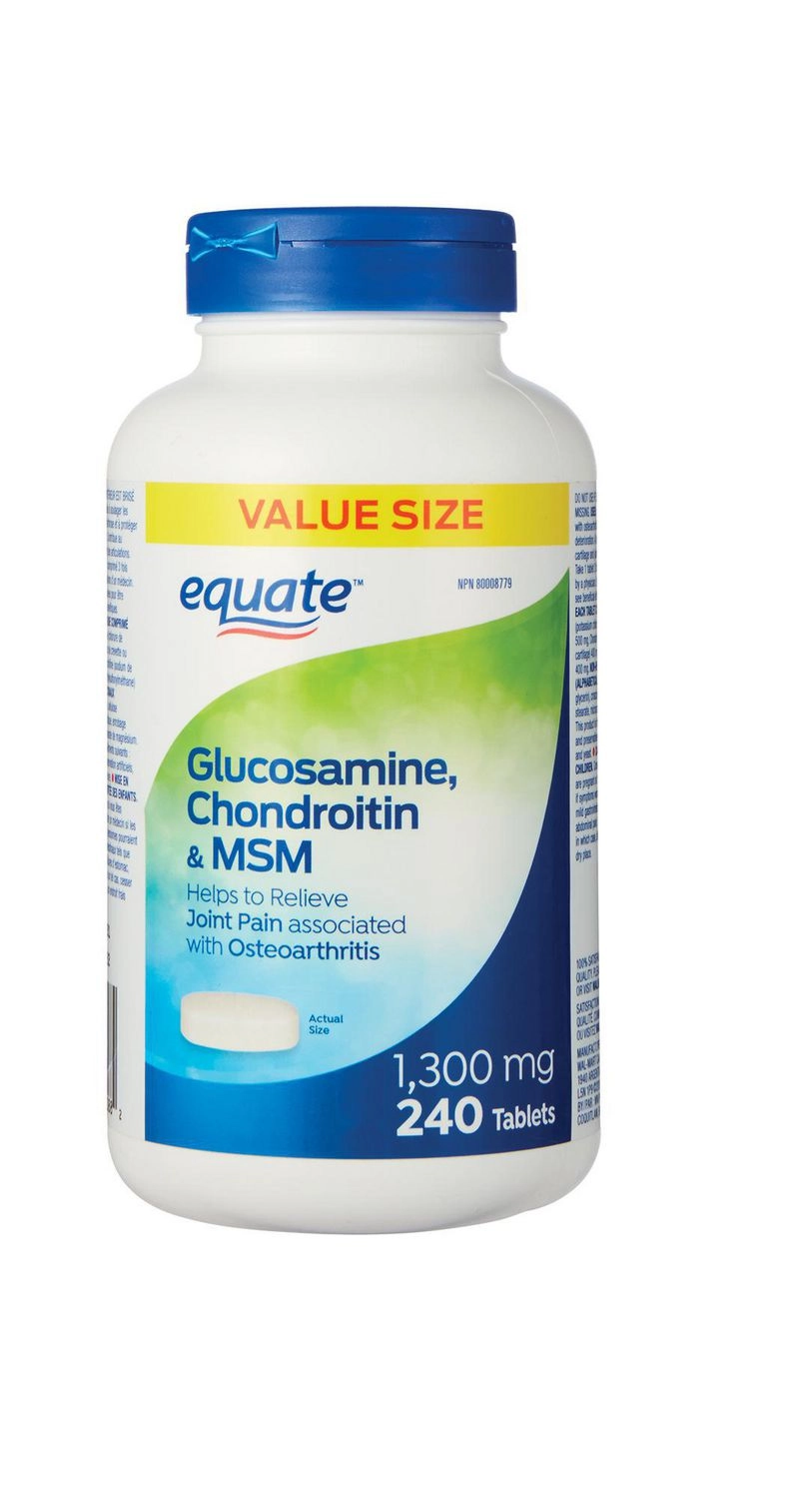 Equate Glucosamine, Chondroitin & Msm 1300mg 240 Tablets