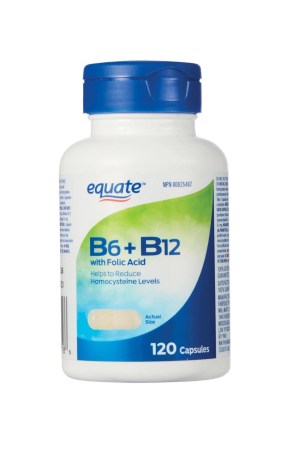 Equate B6 + B12 with Folic Acid 120 capsules