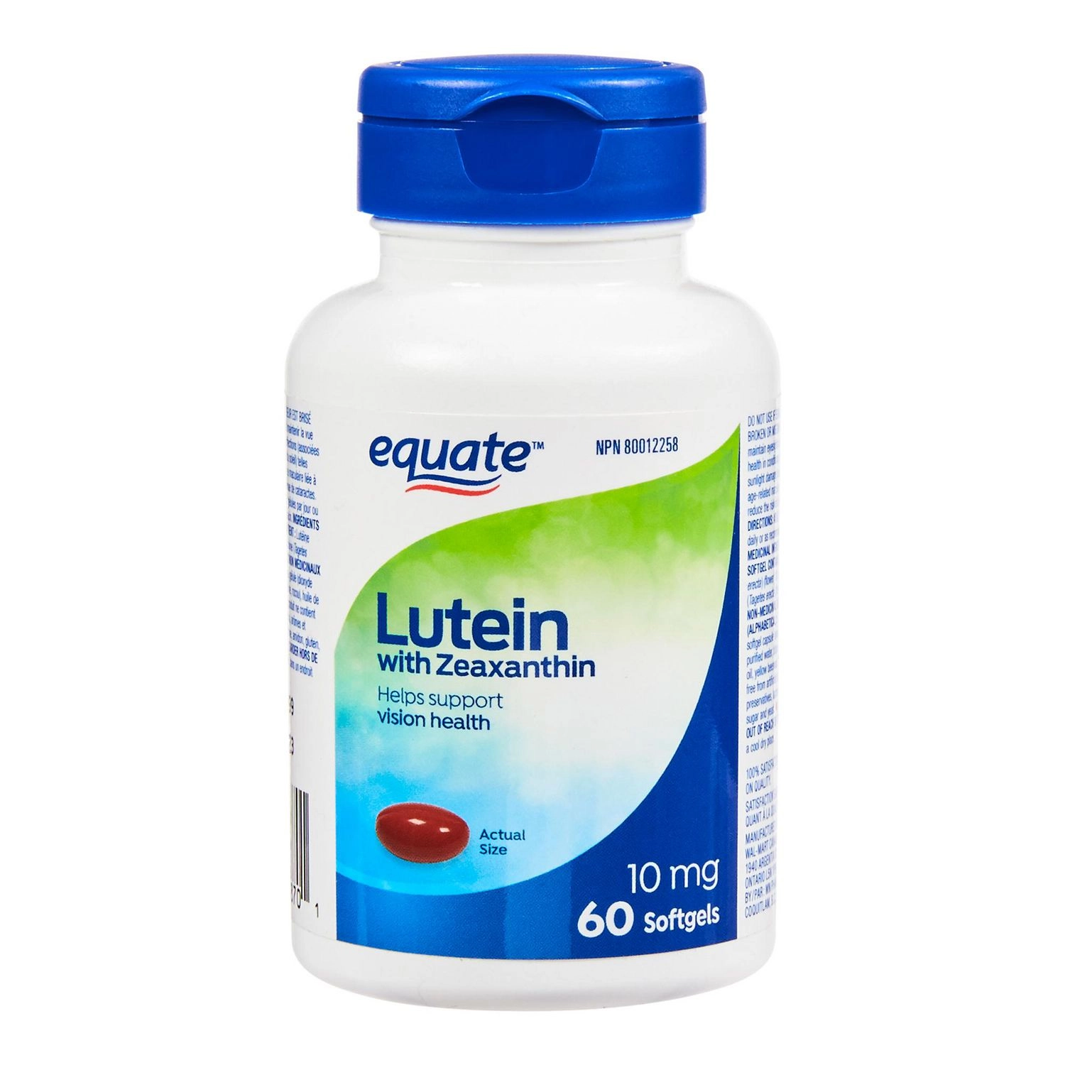 Equate Lutein with Zeaxanthin 10mg 60 Softgels