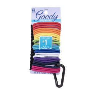 Goody Ouchless No Metal Elastics with Carbiner Clip 62ct