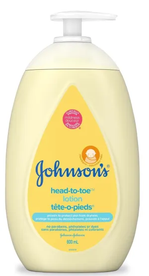 Johnson's Baby Lotion, Head-to-Toe Moisturizer Cream for Dry Skin, 800 ml 800 mL