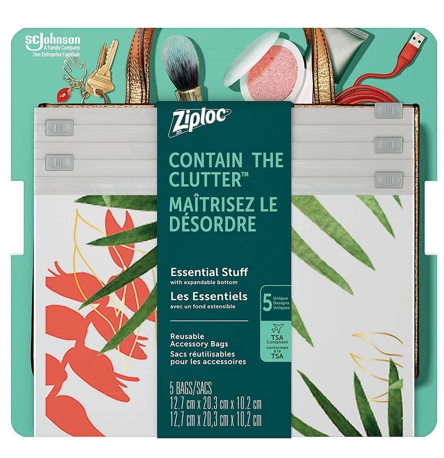 Ziploc Reusable Travel Makeup and Accessory Bags