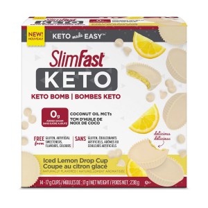 SlimFast Keto Bomb Snacks, 14x17g Iced Lemon Drop Cups Per Box, 239 Grams 238 g