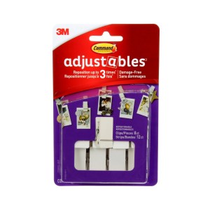 Command Adjustables Spring Clips 17889Q-8EF, 8 clips,12 strips