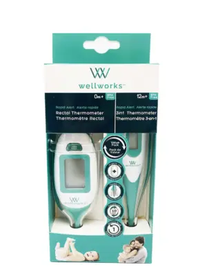 Wellworks™ Combo Rapid Alert Rectal & 3in1 Digital Thermometer