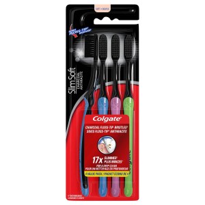 Colgate Slim Soft Charcoal Toothbrush 4pk