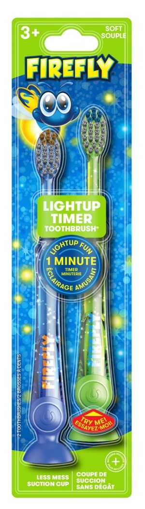 Firefly Lightup Timer Toothbrush 2ct - Soft - 3+ Years