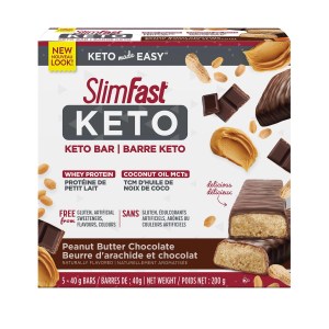 SlimFast Keto Bar with Whey Protein and Coconut Oil MCTs - Peanut Butter Chocolate 200 g